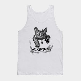 Whimsical Feline Illustration for Cat Lovers and Tech Geeks Tank Top